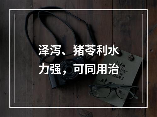 泽泻、猪苓利水力强，可同用治