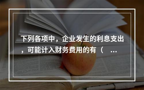 下列各项中，企业发生的利息支出，可能计入财务费用的有（　）。