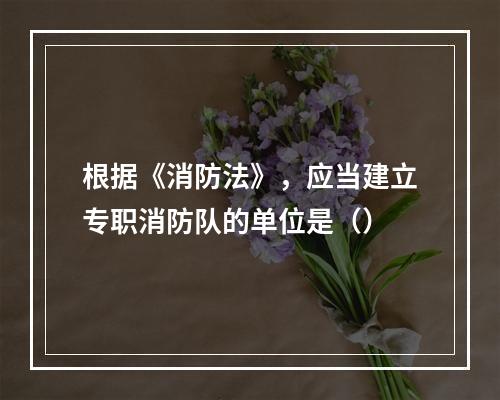 根据《消防法》，应当建立专职消防队的单位是（）