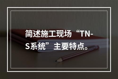 简述施工现场“TN-S系统”主要特点。