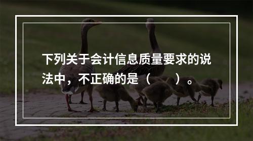 下列关于会计信息质量要求的说法中，不正确的是（　　）。