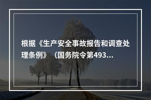 根据《生产安全事故报告和调查处理条例》（国务院令第493号）