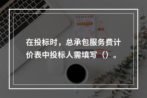 在投标时，总承包服务费计价表中投标人需填写（）。