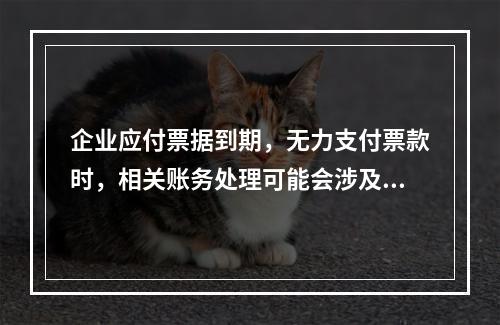 企业应付票据到期，无力支付票款时，相关账务处理可能会涉及到的