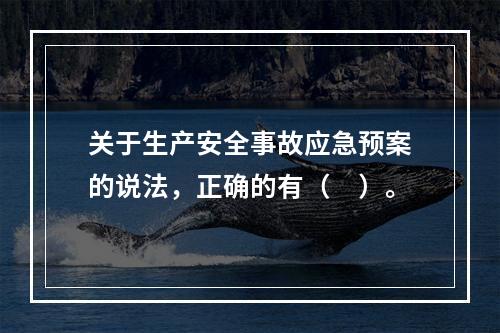 关于生产安全事故应急预案的说法，正确的有（　）。