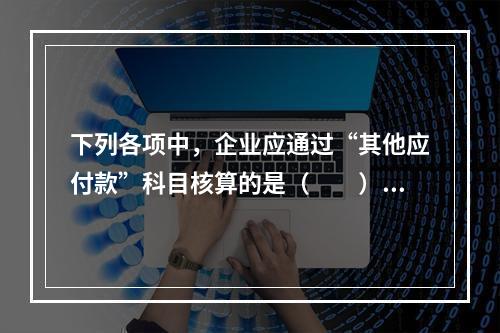 下列各项中，企业应通过“其他应付款”科目核算的是（　　）。