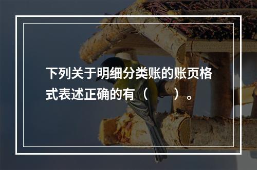 下列关于明细分类账的账页格式表述正确的有（　　）。