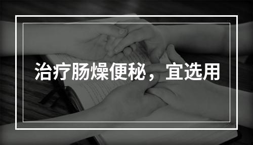 治疗肠燥便秘，宜选用