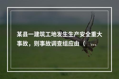 某县一建筑工地发生生产安全重大事故，则事故调查组应由（　）负