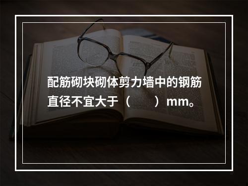 配筋砌块砌体剪力墙中的钢筋直径不宜大于（　　）mm。