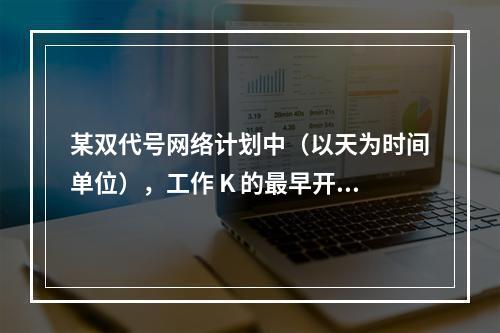 某双代号网络计划中（以天为时间单位），工作 K 的最早开始时