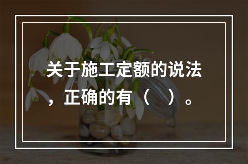 关于施工定额的说法，正确的有（　）。