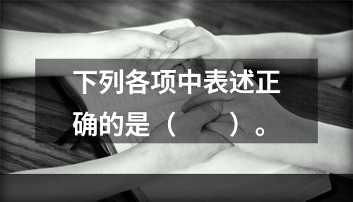 下列各项中表述正确的是（　　）。