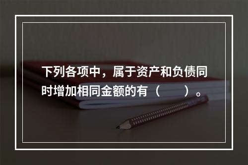 下列各项中，属于资产和负债同时增加相同金额的有（　　）。