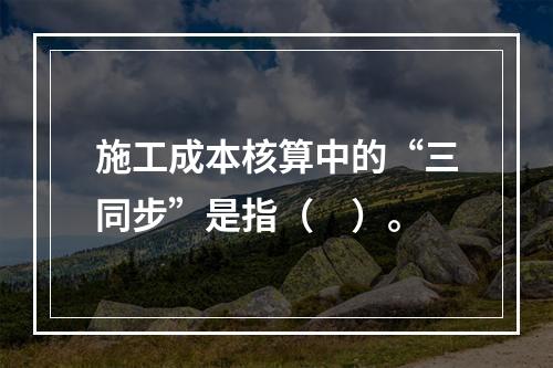 施工成本核算中的“三同步”是指（　）。