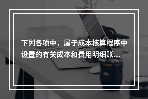 下列各项中，属于成本核算程序中设置的有关成本和费用明细账的有