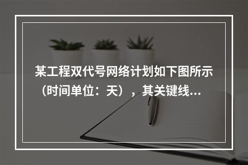 某工程双代号网络计划如下图所示（时间单位：天），其关键线路有