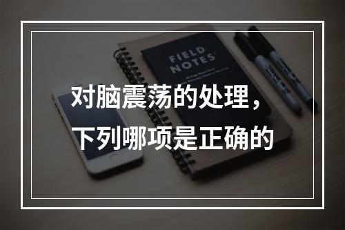 对脑震荡的处理，下列哪项是正确的