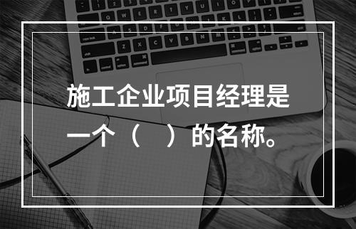 施工企业项目经理是一个（　）的名称。