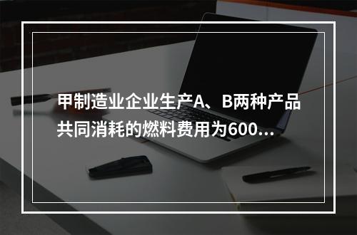 甲制造业企业生产A、B两种产品共同消耗的燃料费用为6000元