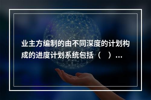 业主方编制的由不同深度的计划构成的进度计划系统包括（　）。