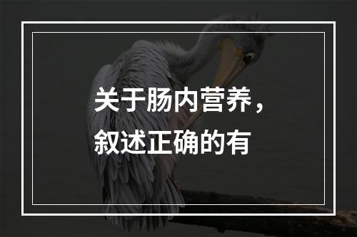 关于肠内营养，叙述正确的有