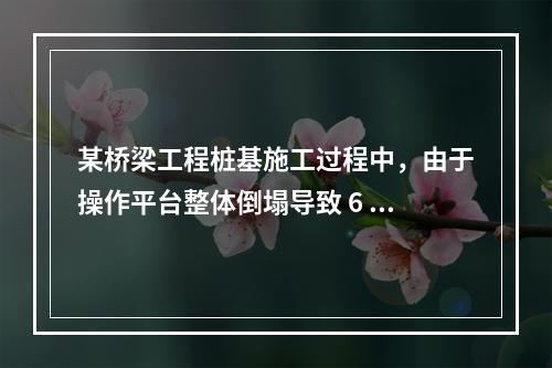 某桥梁工程桩基施工过程中，由于操作平台整体倒塌导致 6 人死