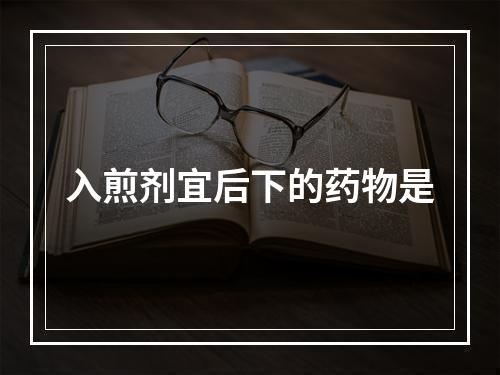 入煎剂宜后下的药物是