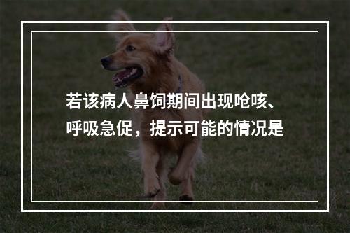 若该病人鼻饲期间出现呛咳、呼吸急促，提示可能的情况是