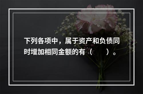 下列各项中，属于资产和负债同时增加相同金额的有（　　）。