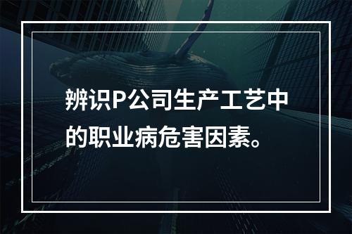 辨识P公司生产工艺中的职业病危害因素。