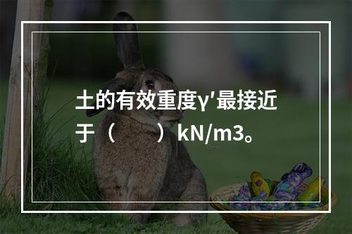 土的有效重度γ′最接近于（　　）kN/m3。