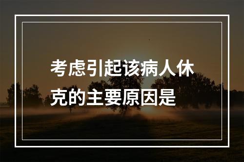 考虑引起该病人休克的主要原因是