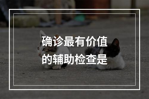 确诊最有价值的辅助检查是