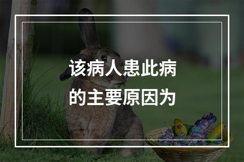 该病人患此病的主要原因为