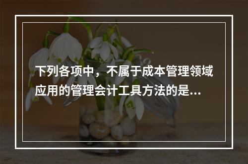 下列各项中，不属于成本管理领域应用的管理会计工具方法的是（　