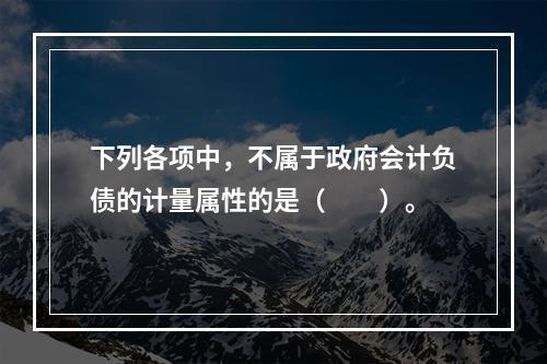 下列各项中，不属于政府会计负债的计量属性的是（　　）。