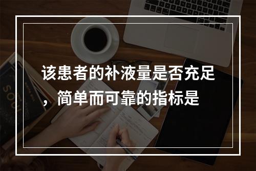 该患者的补液量是否充足，简单而可靠的指标是