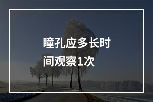 瞳孔应多长时间观察1次