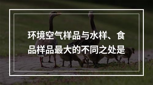 环境空气样品与水样、食品样品最大的不同之处是