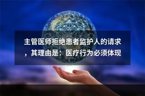 主管医师拒绝患者监护人的请求，其理由是：医疗行为必须体现