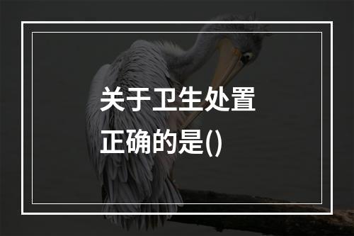 关于卫生处置正确的是()