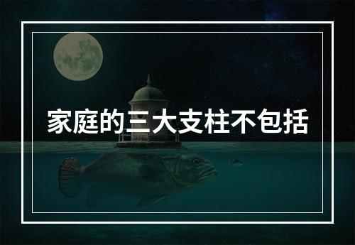 家庭的三大支柱不包括