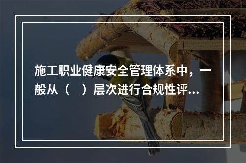 施工职业健康安全管理体系中，一般从（　）层次进行合规性评价。