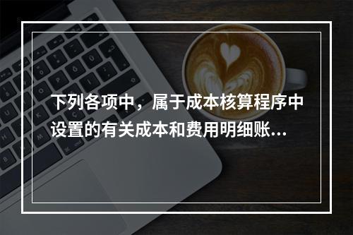 下列各项中，属于成本核算程序中设置的有关成本和费用明细账的有