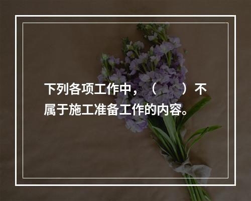 下列各项工作中，（　　）不属于施工准备工作的内容。