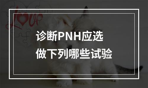 诊断PNH应选做下列哪些试验