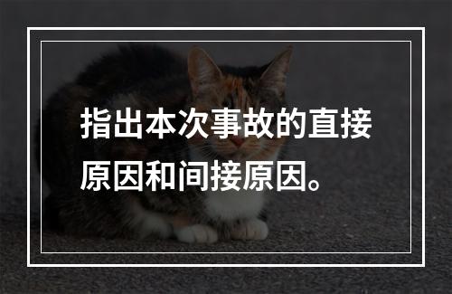 指出本次事故的直接原因和间接原因。