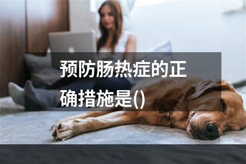 预防肠热症的正确措施是()