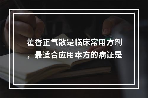 藿香正气散是临床常用方剂，最适合应用本方的病证是